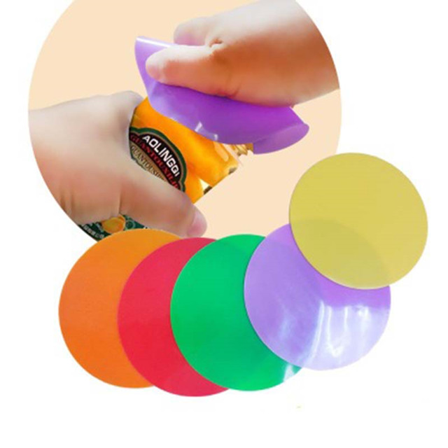 Silicone Can Jar Gripper Pads Round Kitchen Coasters Multi-Purpose Bottle Lid Openers Multicoloured