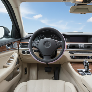 Housse de volant Aire Space Luxury <span class=keywords><strong>Plaid</strong></span> Crystal à 3 branches en cuir PU et peluche courte, design Bling, ajustement universel, confortable pour <span class=keywords><strong>voiture</strong></span> - Product Image 6