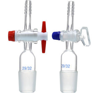 Connecteur d'extraction à piston en PTFE Huida Glass 24/29, vanne de laboratoire à deux ou trois voies - Product Image 3