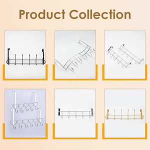 Colgador Minimalista de Acero al Carbono con 5 Ganchos de Fácil Instalación para <span class=keywords><strong>Puerta</strong></span> de Armario de Cocina, para Batidoras y Peladores - Product Image 5