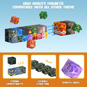 100 pcs בניין מגנטי חוסם צעצועי montessori צעצועי יום הולדת לילדים עשויים מפלסטיק - Product Image 3