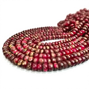 Cuentas de Turquesa Rosa Natural en Forma de Rondelle, Lisas, Tamaño 8mm, Vendidas por Hilo de 8 Pulgadas de Largo - Product Image 1