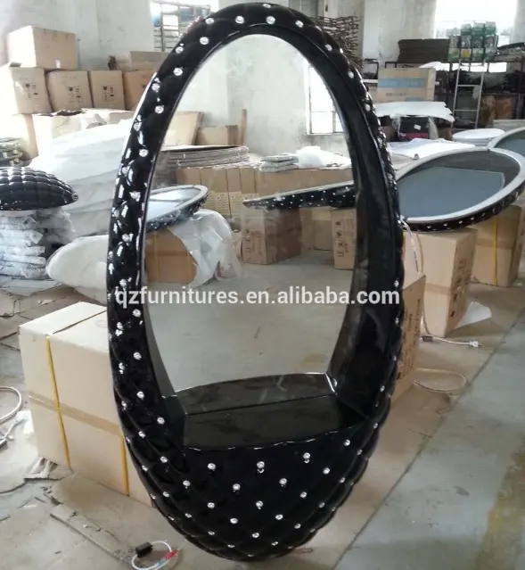 Crystals mirror fiberglass styling staiton hair salon mirror full set hair salon furniture QZ-529M