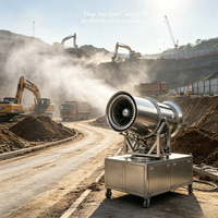 Canon à brouillard électrique télécommandé 30-80M pour la suppression de la poussière et la suppression des brumes dans les travaux d'excavation, de terrassement, de fossés, de fondations et de chantiers de construction