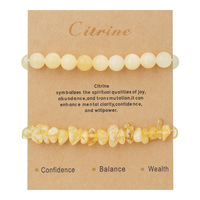 Pulsera de Moda al por Mayor, Pulsera Hecha a Mano con Cuentas de Piedra Natural, Pulsera de Piedra Triturada de Cristal Irregular, Juego de 2 Piezas, Joyería