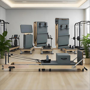 Appareil de <span class=keywords><strong>Pilates</strong></span> Reformer Pliable pour la Maison, en Bois de Chêne Cerisier, Réglable, Écologique, Durable, pour Studio de <span class=keywords><strong>Pilates</strong></span> et Bien-être - Product Image 4