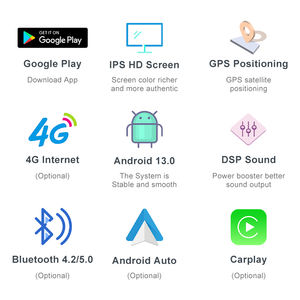 9 ''Android Autoradio Carplay Android Auto GPS <span class=keywords><strong>RDS</strong></span> HIFI-Unterstützung AHD Cam für Mercedes-Benz Smart 2016 Multimedia Video Stereo - Product Image 5