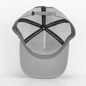 หมวกแก๊ปทรงทรัคเกอร์แบบ 5 แผง ตัดด้วยเลเซอร์ พร้อมรูระบายอากาศ ผลิตจากโพลีเอสเตอร์ คุณภาพพรีเมียม  ตกแต่งด้วยโลโก้แบบแพทช์ยาง PVC ซิลิโคนตามสั่ง - Product Image 5