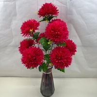 Fleurs artificielles de chrysanthèmes, bouquet de chrysanthèmes à aiguilles artificielles pour la décoration de la maison, arrangement commémoratif pour les tombes