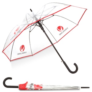 Wholesale Clear Anti-Theft UV Protected Straight Umbrella with Manual Control Secure Hook Handle and Hanging Feature - Product Image 5