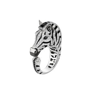 MUSHAN fabbrica di gioielli di lusso di marca Designer 925 anelli in argento Sterling diamanti ad alto tenore di carbonio Zebra nero smalto gioielli anello raffinato - Product Image 4