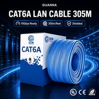 Excellent câble en vrac Cat6A Cat6 305m 1000ft en boîte de tirage 10 Gbit/s 500 MHz CCA UTP FTP SFTP pour serveur de centre de données