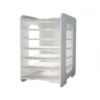 Organisateur de bureau rectangulaire moderne à 5 niveaux en PVC, grande taille, porte-stylos, support de rangement pour documents, pour fournitures de bureau, serre-livres