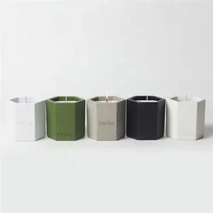 Custom Empty Nordic Engraved Logo Candle Ympty Cement Jars