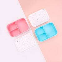 Boîtes à lunch bento pliables pour enfants, 3 compartiments, en silicone tie-dye, résistantes aux micro-ondes, avec couvercle en plastique rétractable anti-fuite, capacité 1200 ml