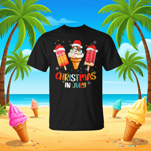 Camiseta de Navidad en julio con diseño de helados y paletas para niños, mujeres y hombres - Product Image 3