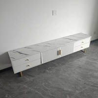 2025 Meilleures Ventes Ensemble Moderne Meuble TV et Table Basse en Bois avec Panneau de Rangement Style Bois pour Salon ou Couloir