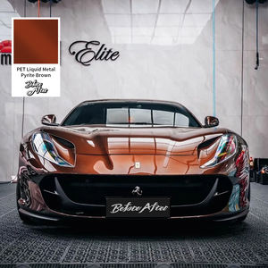 Personalización de fábrica 59ft PET Liner Gloss Liquid Metallic Tan Body Paint Car wraps - Product Image 5