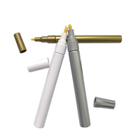 Stylo marqueur à pointe feutre rechargeable, taille de pointe petite ou grande, étiquette privée personnalisée, valve liquide à pression, tube métallique vide, stylo marqueur à peinture