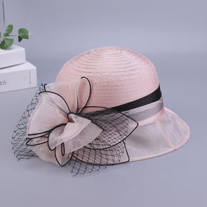 Chapeau d'église en organza élégant pour femmes Kentucky <span class=keywords><strong>Derby</strong></span> Fascinator Cap Tea Party Cap Chapeau de mariage à large bord avec couvre-chef de tournesol - Product Image 5