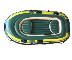 Inflatable Boat Series 3-Person Dark Green with 2 French Oars for ages 10+