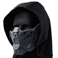 Masque de tir tactique demi-visage, masque de tir réaliste en silicone CS, protection multifonctionnelle, cyberpunk
