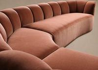 Meubles de salon sectionnels de style américain de luxe, canapés modulaires incurvés en tissu, trois pièces