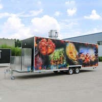 Chariot de restauration mobile en fibre de verre et aluminium Chammp, entièrement équipé pour jus, café, bière, crème glacée et autres services de traiteur