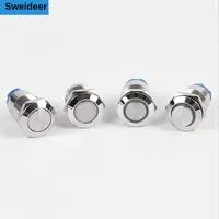 Penjualan terlaris saklar tombol tekan logam 12 mm-25 mm, lampu cincin Power on Control peralatan mekanik IP65 tingkat 1NO1NC kombinasi