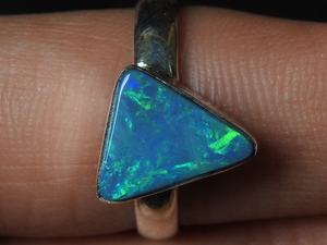 Australian Multi Fire <b>Opal</b> Bezel Setting Gemstone <b>Rings</b> 925 Sterling <b>Silver</b> Men's <b>Opal</b> Doublets 9.5US Size Handmade Classic - Product Image 2