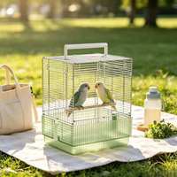 Cage d'élevage pour oiseaux avec ventilation, facile à ranger, accès par le haut, en acier inoxydable, pour perroquets, avec plateau métallique, vente en gros, OEM direct