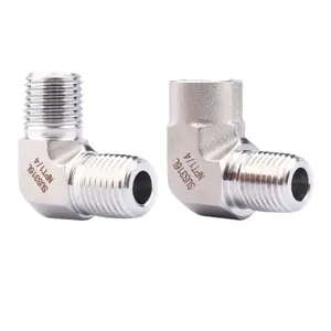 3 cách 316L Ống thép không gỉ phù hợp khối kết nối Giả mạo 1/8 áp lực cao "1/4" 3/8 "1/2" NPT nữ khuỷu tay TEE