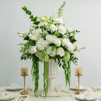 Nouvelle boule de fleurs artificielles en soie réaliste - Taille et couleur personnalisables - Décoration de table de mariage de luxe faite à la main