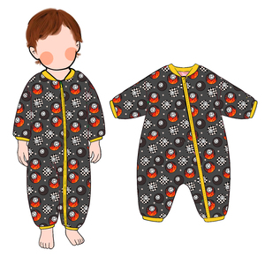 Mono de bebé FB-4 de punto de poliéster/algodón, personalizado con estampado unisex, de 3 a 7 días, con cremallera y pies cubiertos, para dormir - Product Image 2