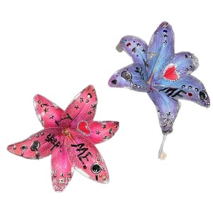 Porte-clés Y2K Phalaenopsis avec pendentif à pompon, chaîne de perles faite à la main, fleur d'orchidée unique, porte-clés tendance - Product Image 6