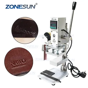 ZONESUN ZS90 Mesin Press Panas Mesin Cetak Bronzing Manual Foil Panas Dua Pelat Kerja untuk Kartu Pvc Kulit dan Kertas