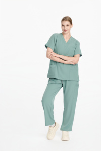 Set di Divise Mediche Unisex in Poliestere 100% a Rapida Asciugatura, Comodo e Alla Moda, Uniforme da <span class=keywords><strong>Lavoro</strong></span> Chirurgica per Ospedale e <span class=keywords><strong>Medici</strong></span> - Product Image 2