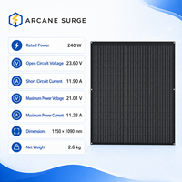 Panel Surya Fleksibel 240W Monokristalin Ringan Portabel untuk RV, Kapal Pesiar, Atap, Balkon dengan MC4