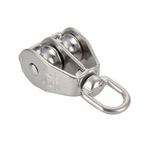 Poleas Dobles de Acero Inoxidable con Ojales para Elevación de Cables Metálicos, Accesorios Marinos para Yates con Varias Especificaciones de Tamaño - Product Image 1