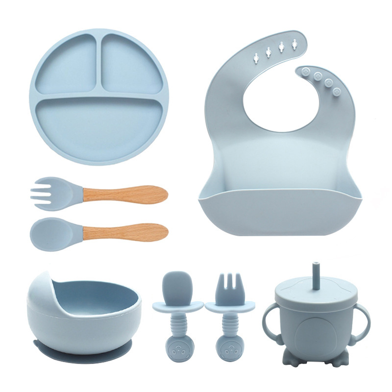 Ensemble huit pièces gris bleu