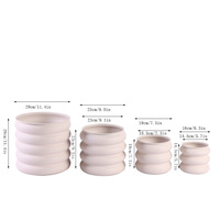 Set 3 Pot Bunga Logam Besi Modern Bertumpuk dengan Lapisan Warna Matte Berlapis Bubuk Ramah Lingkungan untuk Dekorasi Rumah Dalam Ruangan