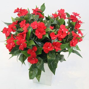 Suministro del Fabricante: Plantas Artificiales de <span class=keywords><strong>Impatiens</strong></span> de 7 Ramas para Decoración de Bodas y Acción de Gracias, Flores de Plástico Ecológicas Hechas a Mano en Maceta - Product Image 5