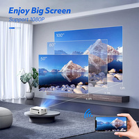 Mini projecteur vidéo WiFi portable avec support de lampe LED pour connecter un ordinateur et un ordinateur portable pour les présentations
