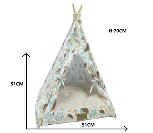 Meiweipet Großes Plüsch-Hunde bett Quadratisches helles Blumenmuster Zeltform Anti-Rutsch-Katzen schlafs ofa für Hunde und Katzen - Product Image 6