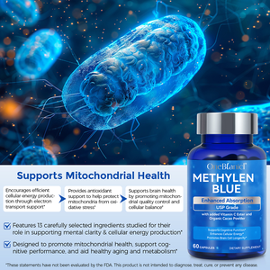 OneBtanicl, venta al por mayor, suplemento de hierbas, cápsulas de azul de metileno de grado USP para mejorar el enfoque de la memoria de soporte cognitivo energético - Product Image 5