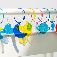 Porte-clés en acrylique personnalisés imprimés UV, motifs nuage transparent, citron, croissant de lune, vente en gros, directement de l'usine, personnalisables
