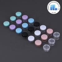 Pot de voyage portable pour soins de la peau, crème visage, petit pot 10g 15g 20g, boîte ronde PS, boîte à pilules, distributeur de cosmétiques, couvercles de couleur personnalisée