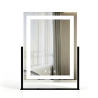 Miroir de maquillage éclairé par LED, miroir de vanité de bureau, miroir HD rotatif intelligent pour chambre à coucher, dortoir et maison