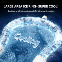 Nouveau ventilateur rafraîchissant portable tendance pour le sport et l'extérieur, avec moteur sans balais 3600 mAh, 3 vitesses, grand flux d'air, rafraîchissement par glace, à suspendre au cou
