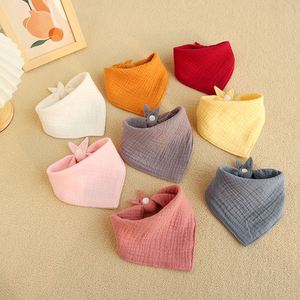 100% coton mousseline bébé Bandana bavoirs ensemble crêpe bébé bave serviette coton bio mousseline Bandana bébé bavoir - Product Image 4